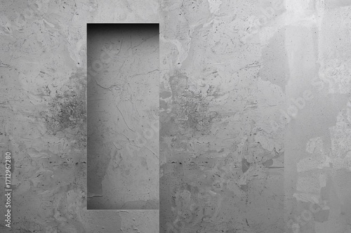 The gray-painted plaster wa...