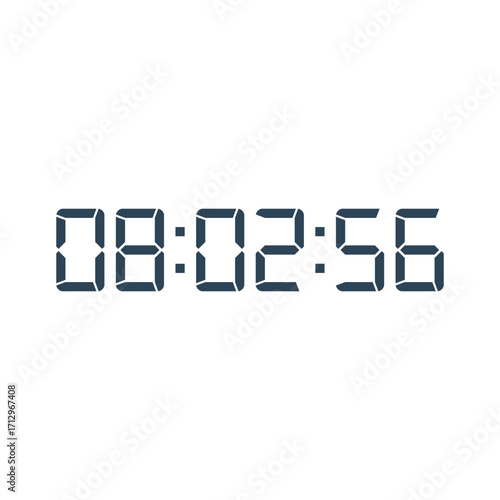LED digital clock number for counter or calculator mockup design