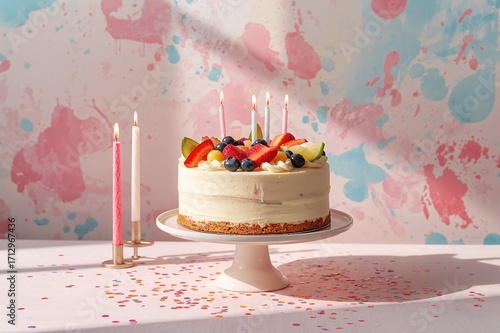 Delicious creamy fruit dess...