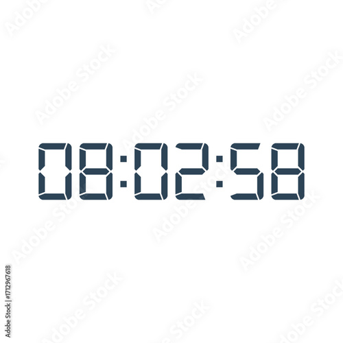 LED digital clock number for counter or calculator mockup design