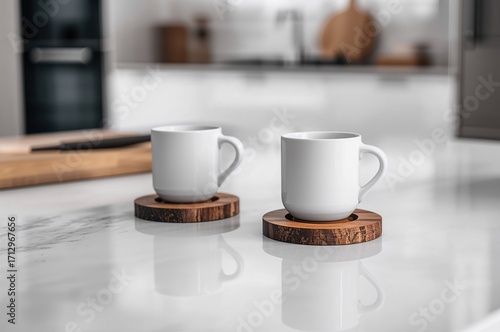Elegant wooden drink coaste...