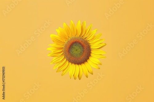 Single sunflower against pl...