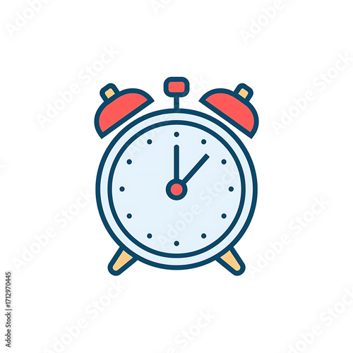 Flat vector icon of an alarm clock