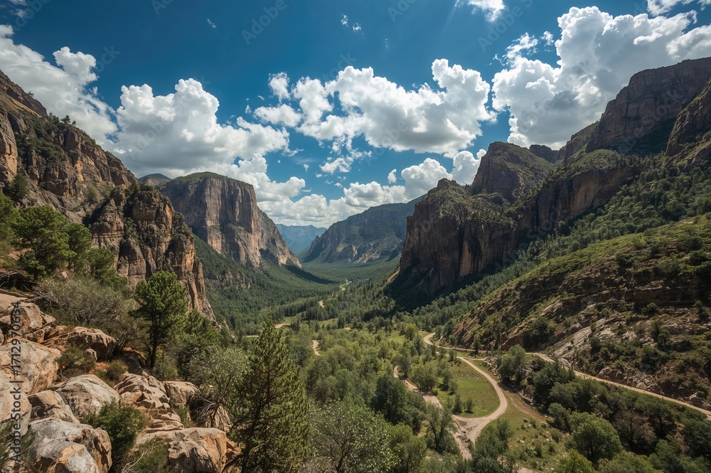 Fototapeta premium Photographers and artists are constantly captivated by the rock formations in the mountain gorge inhabited by the Balkar community