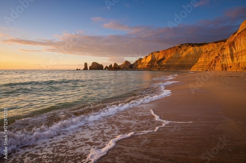 Sunset Glow Over Coastal Shore
