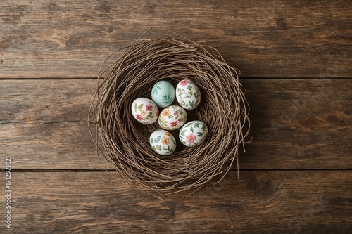 Overhead shot of a nest hol...