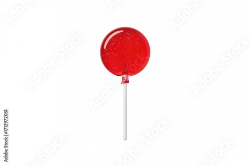 Red candy on a plain white ...