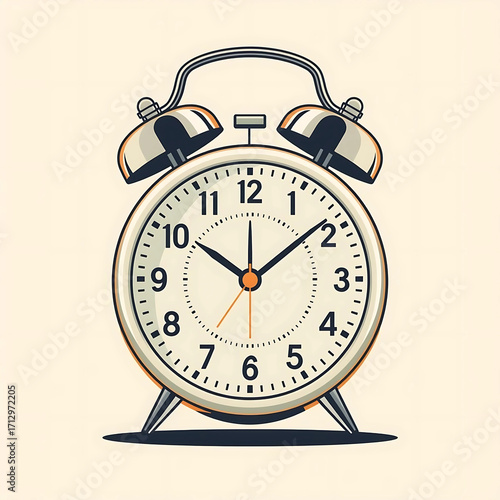 Flat vector icon of an alarm clock