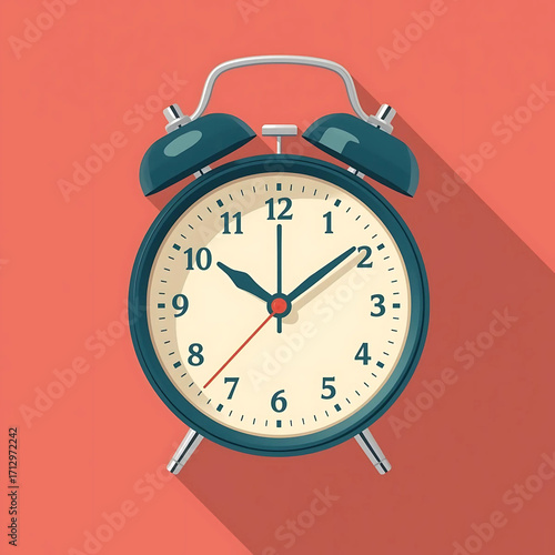 Flat vector icon of an alarm clock