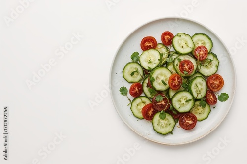Fresh cucumber and dried to...