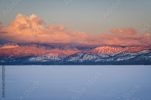 Evening Glow Over Snowy Peaks