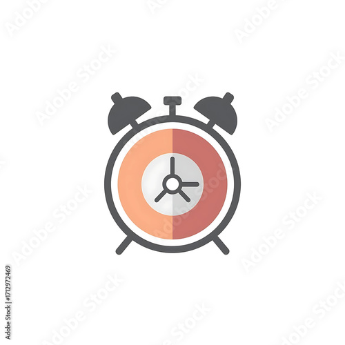 Flat vector icon of an alarm clock