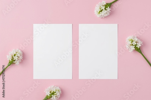 Two blank wedding invite ca...