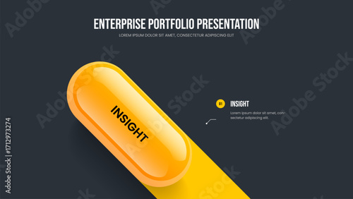 Investor Growth One Option Diagram Slide Template. Project Launch 1 Element Infographic Presentation Design. Creative Briefing Slideshow Layout Vector Illustration.