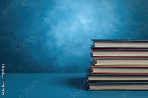 Pile of books set against a...