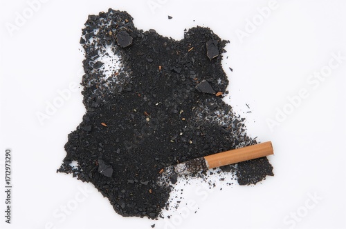 Tobacco ash and a cigarette...