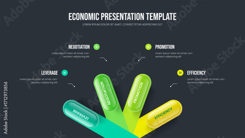 Investor Report Four Element Infographic Frame Design. Creative Overview Presentation Layout Vector Illustration. Digital Forecast 4 Option Diagram Slide Template.