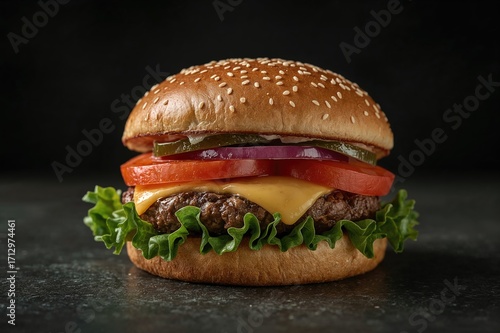 Delicious sandwich topped w...