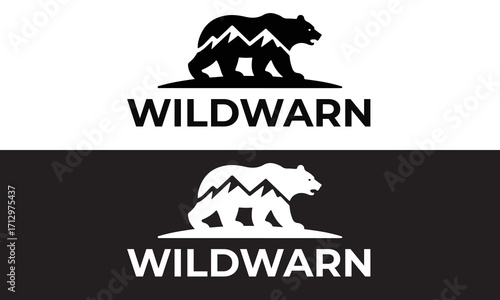 Bear Bold Wilderness logo design. wildlife bear vector illustration logo for your business   