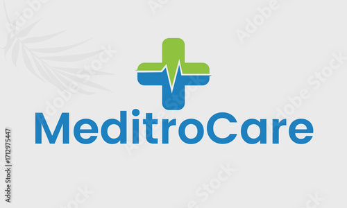 MeditroCare Pharmacy logo design. healthcare logo design illustrator vector file. Minimal logo for your business.