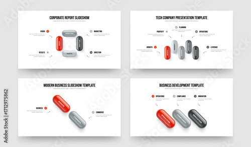 Product Growth 4 5 2 3 Option Diagram Slideshow Design Set. Creative Solution Four Five Two Three Step Infographic Presentation Layout Vector Illustration Bundle.