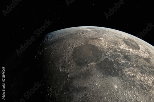 Lunar Surface Seen from Orbit