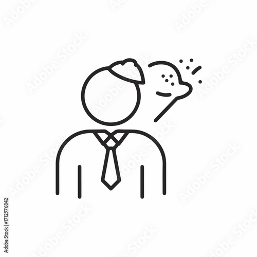 Person with dots exploding from head, representing creative ideas or brainstorming.