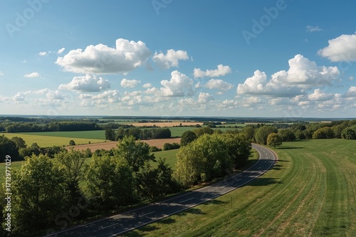 Fototapeta Naklejka Na Ścianę i Meble -  Warm sunny day close to a small town in the Baltic region