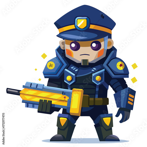 Futuristic Police Officer Character Design Game Asset futuristic police officer
