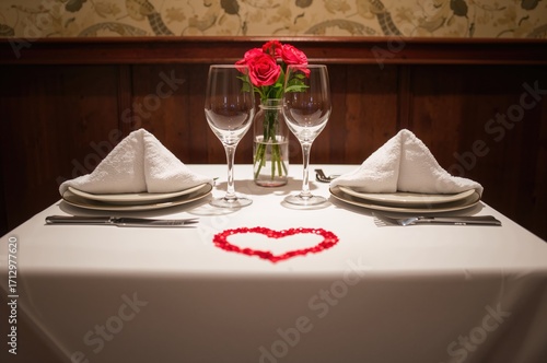 Romantic dinner setup for c...