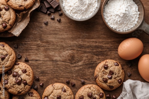 Delicious cookies with choc...