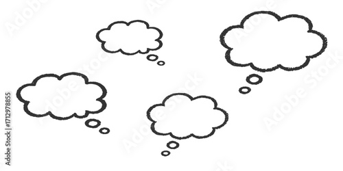 A colorful vector set of cartoon speech bubbles and thought clouds for comic communication