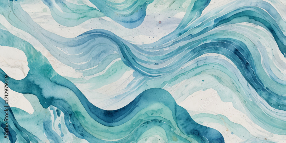 Fototapeta premium Abstract blue ocean sea surface water wave and curve line background. Vector illustration.
