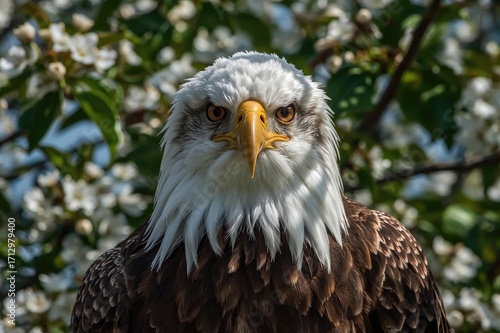 The eagle gazes at you, obs...