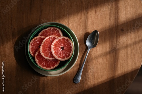 Overhead shot of sliced red...