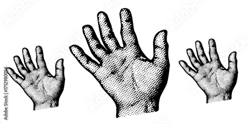Black vector silhouette of two human hands in a heart-shaped gesture with palm and fingers outstretched