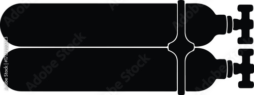 Vector Diving scuba oxygen tanks equipment silhouette illustrator