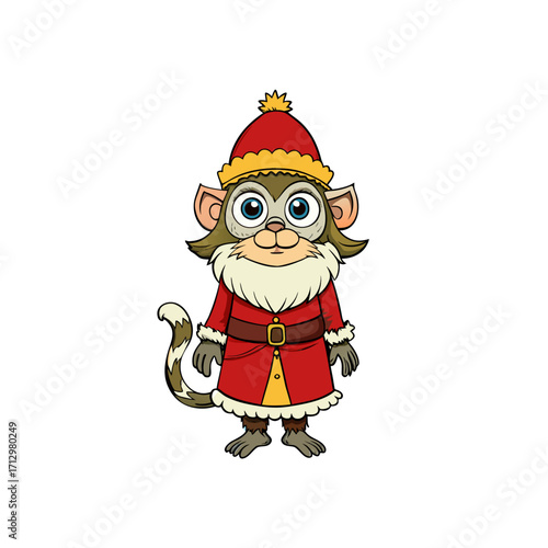 funny emperor tamarin wearing christmas dress 