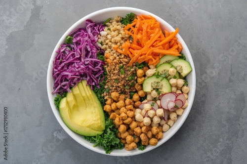 Healthy vegan salad bowl wi...