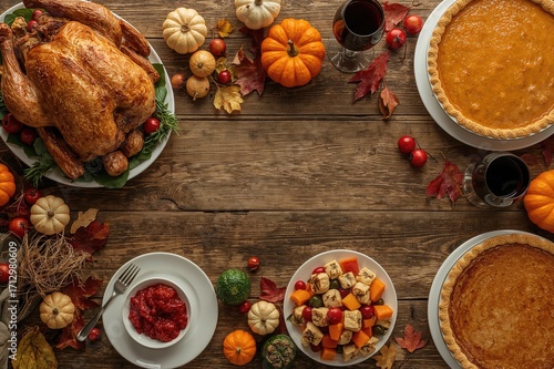 Festive autumn meal featuri...