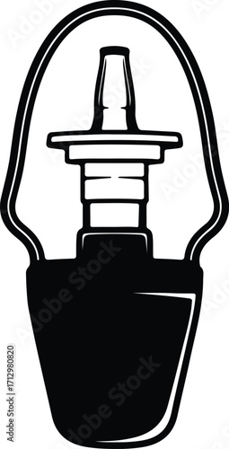 Vector hookah shisha bottle for smoking black silhouette illustrator