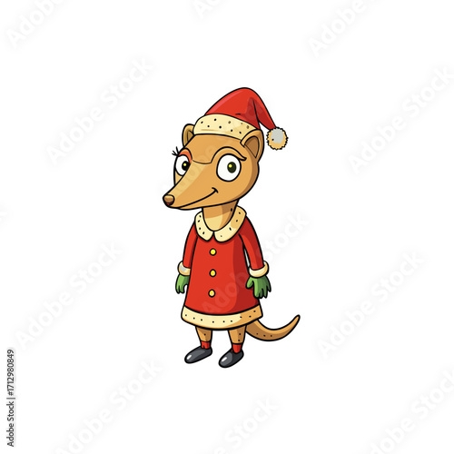 funny common tree shrew wearing christmas dress 