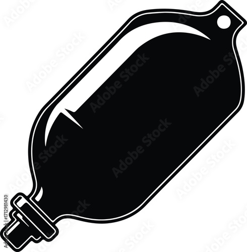 Vector silhouette of a dropper bottle medicine package illustrator