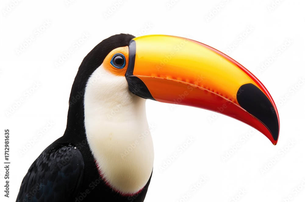 Obraz premium Toucan bird on a plain white backdrop