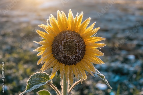Frost-kissed sunflower shin...