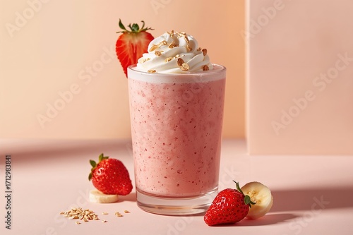 Glass filled with strawberr...