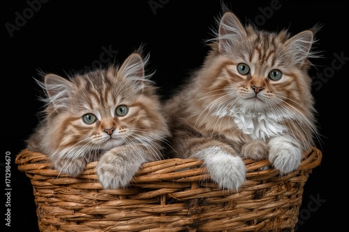 Purebred kittens resting wi...