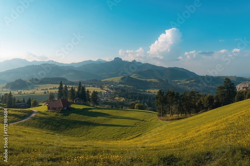 Breathtaking summer view of...