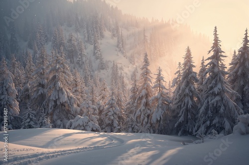Breathtaking winter scene f...