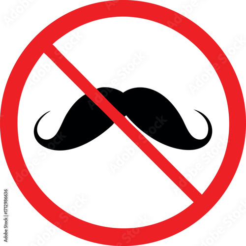 No hipsters allowed, no mustaches allowed vector